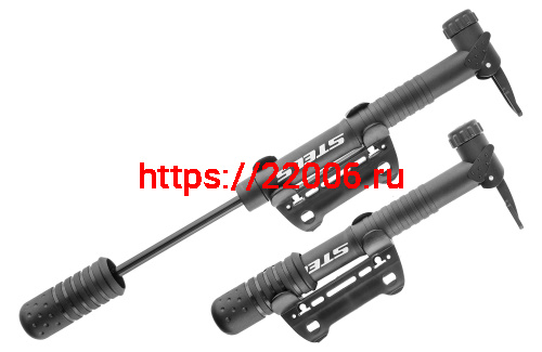 Насос вело ручной пластик, с креплением на раму 21х220мм, автовентиль/Presta/Dunlop, HP-2