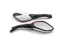 Зеркала (146) пласт. пятиугольные (белые с черными вставками), d8, скутер