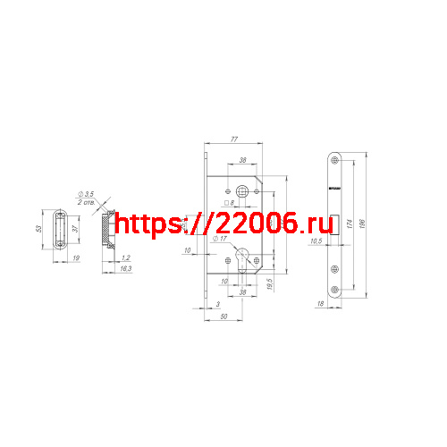 Корпус Fuaro (Фуаро) врезного замка MAGNM85C-50 (M85C-50) AB бронза фото 3
