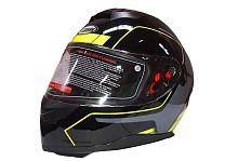 Шлем интеграл COBRA JK318, черный/зеленый(1), черный/красный(5), с очками, размеры S