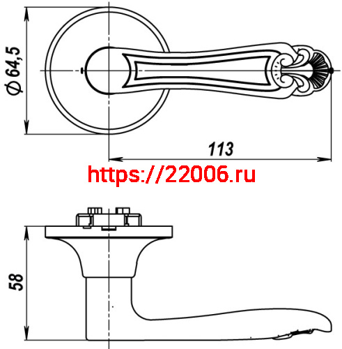 Ручка Fuaro (Фуаро) защелка DK637/BL АB-BK (637/BL АB-B) (фик.) бронза фото 2 Ручка Fuaro (Фуаро) защелка DK637/BL АB-BK (637/BL АB-B) (фик.) бронза фото 2