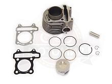 Цилиндр в сборе с поршнем 4-х такт.скут.(125см3) 52,4 мм 152QMI(цилиндр+поршень+палец D15mm+кольца)