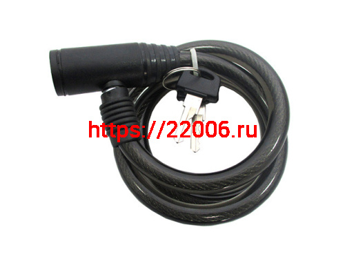 Велозамок трос d 8*1200мм с ключом 3281233 Велозамок трос d 8*1200мм с ключом 3281233