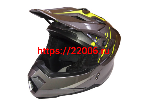 Шлем кроссовый COBRA JK801, №3 серый - лайм, размеры XL