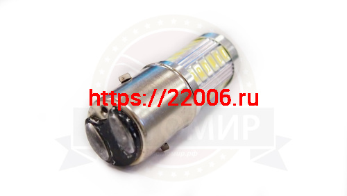 Лампа светодиодная (LED) 12V  (H6)  35/35W (BA20D)  33SMD (Фарная) фото 2