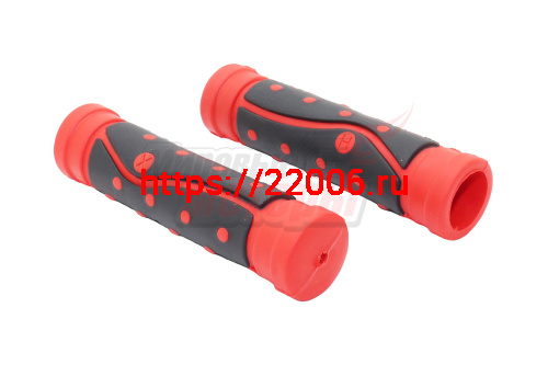Ручки руля вело 120мм (пара) чёрно-красные Ручки руля вело 120мм (пара) чёрно-красные