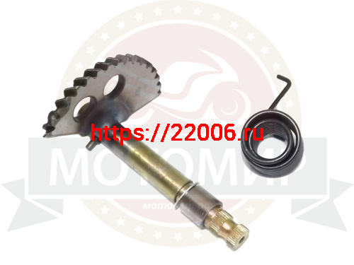 Вал кикстартера с сектором 4х такт. косозубый GY6-125/150, (L-130мм, шлицов 30шт) фото 2 Вал кикстартера с сектором 4х такт. косозубый GY6-125/150, (L-130мм, шлицов 30шт) фото 2